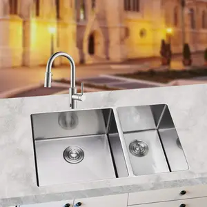 32 inç Undermount çift kase kitchensinks 16 ölçer paslanmaz çelik mutfak lavabosu bulaşık makinesi çiftlik evi mutfak lavabo