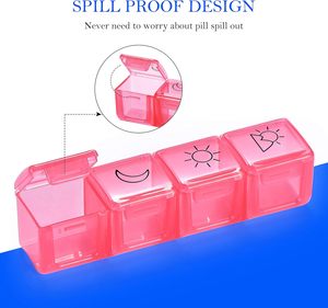 Stock Plastic Product <b>Rainbow</b> Color 7 Day Pill Organizer Small 28 Cases Weekly Pill <b>Boxes</b> - Product Image 3