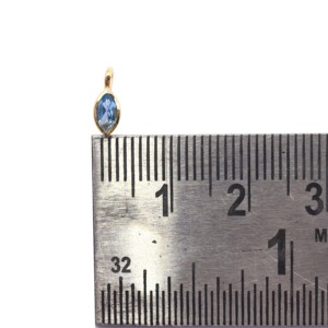 จี้เงินชุบทอง9มม. สวิสบลูบุษราคัมรูปมาร์คีส์ - Product Image 5