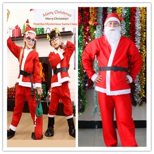 Ensemble de 5 pièces de costumes de Noël élégants <span class=keywords><strong>et</strong></span> confortables pour hommes <span class=keywords><strong>et</strong></span> femmes en tissu non tissé (chapeau, haut, pantalon) - Product Image 2
