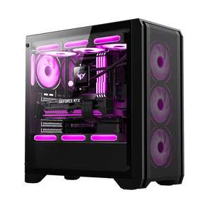 Caja <span class=keywords><strong>de</strong></span> <span class=keywords><strong>PC</strong></span> para Juegos <span class=keywords><strong>de</strong></span> Alto Flujo <span class=keywords><strong>de</strong></span> Aire - Compatible con ATX/M-ATX, Capacidad para 12 Ventiladores, Refrigeración Líquida <span class=keywords><strong>de</strong></span> 360° Lista para Tarjetas Gráficas Serie 50 - Product Image 3