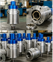 Unions rotatives montées sur rotor en acier inoxydable pour machines CNC et équipements industriels, service de liquide de refroidissement, fonctionnement à sec 1109-010-165