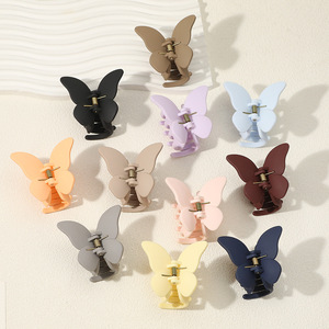 Thanh Lịch Matte Bướm Tóc Claw <span class=keywords><strong>Clip</strong></span> Cho Cô Gái Rắn Màu Nhựa Hawaii Mũ Nón Cho Phụ Nữ Của Mùa Hè Ngày Lễ Carton - Product Image 3