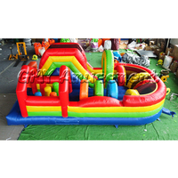 Parcours d'obstacles gonflable commercial Offre Spéciale avec parcours d'obstacles à glissière pour adultes et enfants