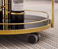 Chariot de bar en acier inoxydable à 3 niveaux, design moderne de luxe, capacité de 10 L, multi-usages, pour la maison, la restauration, l'hôtel, le restaurant, le mariage