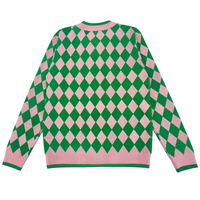 Fournisseur de tricots sur mesure, ensemble de tricots d'hiver 2024 pour femmes, pull en tricot à carreaux, cardigan, jupe