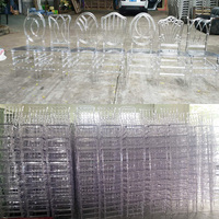 Offre Spéciale Chaise Chiavari en Résine Transparente, Chaise de Mariage en Plastique Acrylique Blanche, Vente en Gros Chaise Phénix Napoléon Scandinave