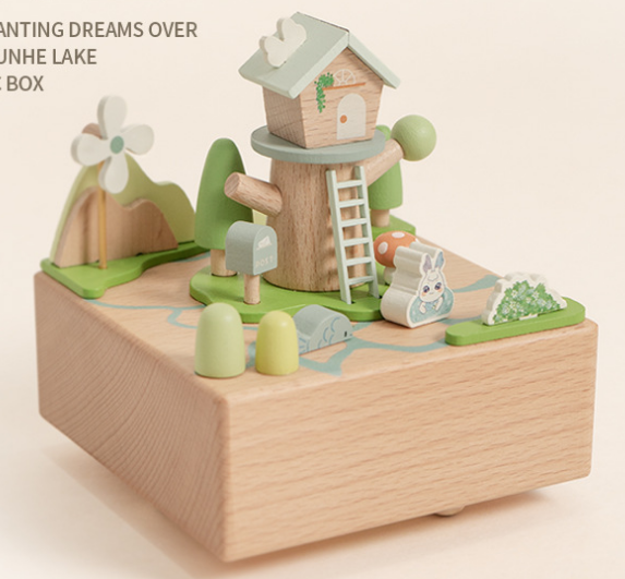 Brown-Little tree house music box