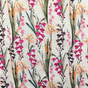 Nouvelle tendance, tissu en lin 40S 150gsm 100% lin, doux et uni avec imprimé <span class=keywords><strong>de</strong></span> fleurs <span class=keywords><strong>de</strong></span> pivoine, imprimé numérique personnalisé pour les vêtements - Product Image 3