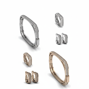 Beelo เงิน925พันเงินสเตอร์ลิงแหวนแต่งงานต่างหูสร้อยข้อมือชุด - Product Image 2