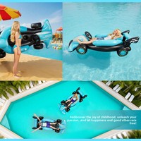 Bateau gonflable électrique flottant avec hélice intégrée, modèle de course, pour divertissement aquatique en piscine, chaise longue flottante avec dossier