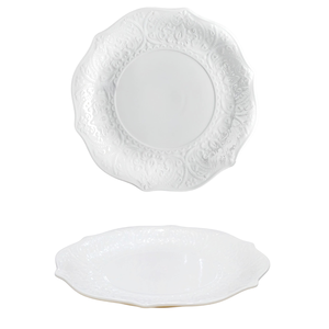 Assiette plate en porcelaine ALICE LINE DIAM. 27CM BLANC - Product Image 1