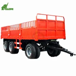 Animal Trailer 3 Axles Drawbar Farm Utility Agriculture Cargo Transportation Fence Livestock Trailer