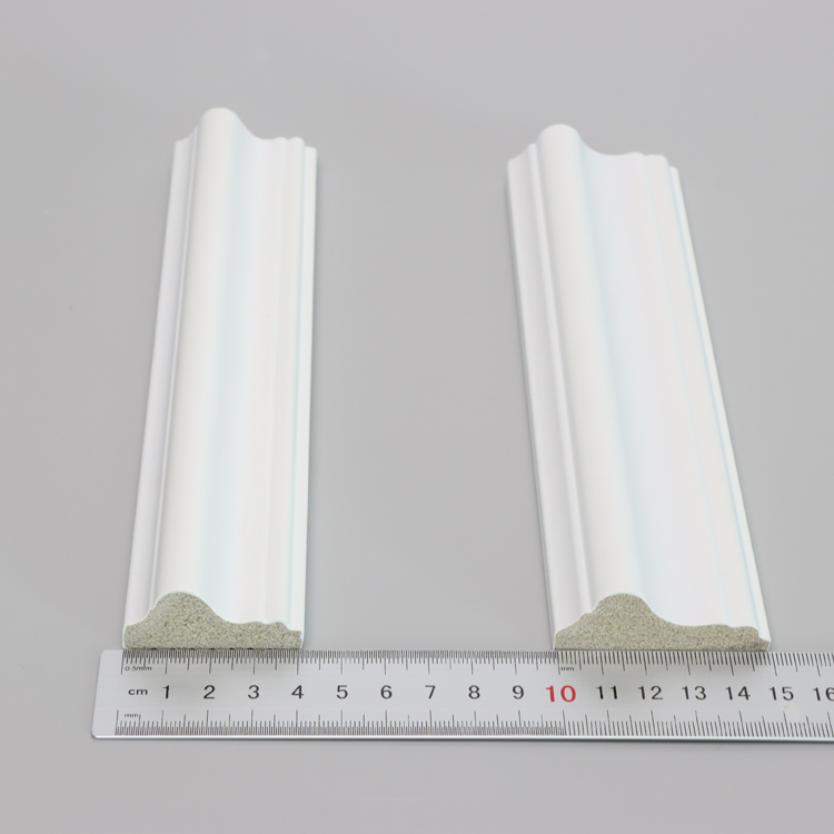 PVC PS Decorative Skirting Board White Flooring Wood Design Wall Baseboard 2.8m