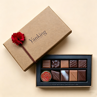 Boîtes à chocolat en papier artistique avec couvercle et base personnalisés, estampage à chaud en or, emballage de luxe noir pour chocolats et bonbons pour les marques haut de gamme