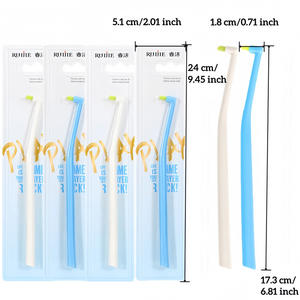 Vente en gros d'usine 6 pièces Brosse à dents orthodontique en plastique souple à petite tête Nettoyage en profondeur des appareils dentaires Brosse <span class=keywords><strong>interdentaire</strong></span> pour usage domestique - Product Image 5