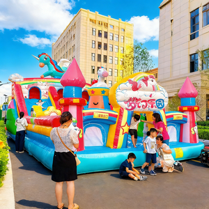 Château gonflable en PVC pour enfants, vente chaude, avec toboggan, aire de jeux extérieure commerciale, souffleur inclus pour les enfants - Product Image 1