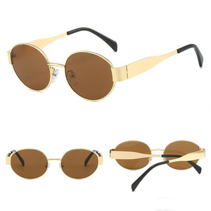 DL GLASSES 2024 Hot Trendy Gafas Hombres Mujeres Gafas ovaladas Lente Rosa Lunettes Pequeño marco de metal Gafas de Sol de moda personalizadas - Product Image 4