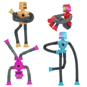 Jouet robot télescopique extensible amusant avec ventouse en PVC, anti-stress, animal de puzzle, combo farceur, cadeau unisexe - Product Image 1