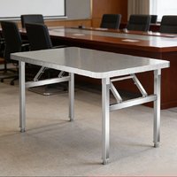 Table pliante robuste en acier inoxydable, portable, pour barbecue et repas en extérieur, stand commercial, marché nocturne