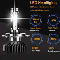 12000 Lumen Auto Système D'éclairage De Voiture Phare Auto Tête Lumière 9005 9006 H11 H7 H4 Ampoule De Voiture Led Phare