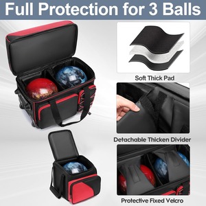 Extra Large Durable <span class=keywords><strong>Bowling</strong></span> Ball Duffel Bag Gym Travel Trolley Tote Sport Roller <span class=keywords><strong>Bowling</strong></span> Wheel Carrier - Product Image 3