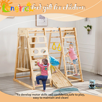 Grand ensemble de grimpeur en bois d'intérieur pour enfants Montessori Jungle Gym avec toboggan Jouet de gymnastique pour tout-petits pour aire de jeux Jungle GYM