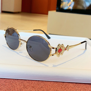 Retro Oval <b>Sunglasses</b> Metal Frame Rhinestone Decor Women UV400 Type 3 Sunshades - Product Image 2
