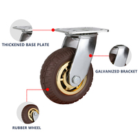 Roulette pivotante en caoutchouc Dolly, accessoire pneumatique multidirectionnel, de type américain, robuste