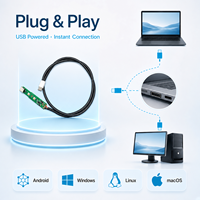 Module de caméra USB étanche OV9734 3,9 mm OD CMOS 1MP 1280x720P 140° avec câble de 2 m pour PC direct