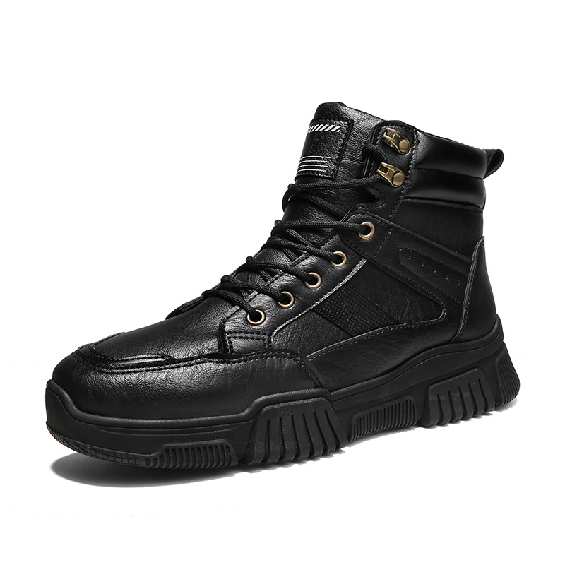Мужские ботинки мартинсы, высокие берцы, Уличная обувь, увеличивающие рост, Осень-зима