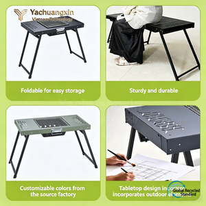 Barbecue portable pliable en métal pour extérieur, idéal pour le camping, la cuisson et la préparation du thé - Product Image 6
