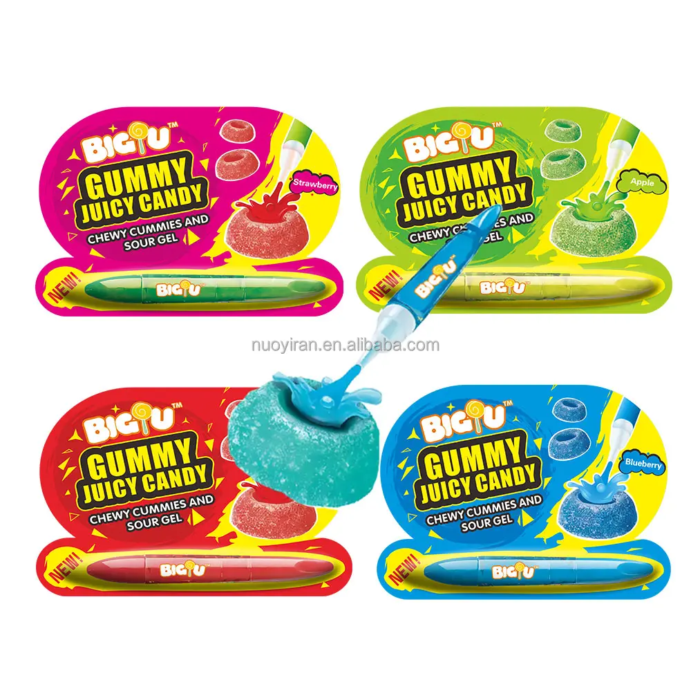 Usine vendant de haute qualité Juicy Chewy Sweet Gummies Pen Liquid Candy Bonbons et Sour Gel Pen Applicateurs
