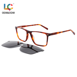 Распродажа, квадратные ацетатные оптические очки с магнитным зажимом, поляризационные очки для женщин и мужчин, очки для защиты от синего света - Product Image 3