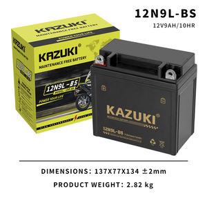12N9L-BS Nouvelle batterie au plomb-acide pour moto <span class=keywords><strong>KAZUKI</strong></span> 12V 9AH 1,6 kg - Product Image 6