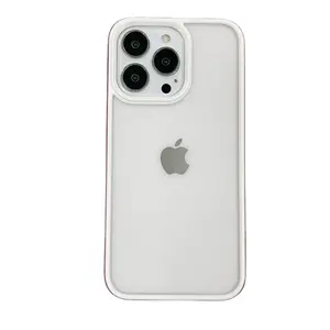 适用于iPhone 15promax双色屏蔽对比新款手机壳亚克力透明手机壳适用于iPhone 15