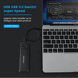 RSHTECH USB 3.1Hub Gen 2 Externes Festplatten gehäuse 10 Gbit/s SATA-SSD-Gehäuse M.2 NGFF-und NVMe-SSD-Festplatten gehäuse