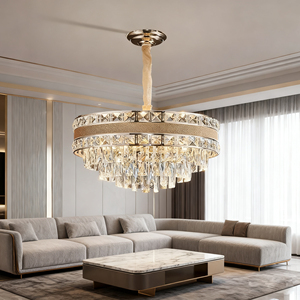 Modern Luxury Gold Iron Crystal Chandelier New <strong>Hanging</strong> for Entrance Hall LivingRoom Store Villa Home Room Decor Pendant Lamp - Product Image 2