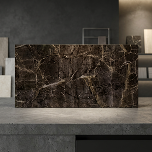Serie de azulejos de porcelana brillante para pisos y paredes Nikola Brown Luxury Stone de 600x1200 mm - Product Image 4