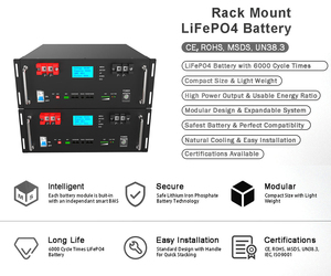 แบตเตอรี่ Lifepo4 ออลอินวัน 48V 100Ah 51.2V ลิเธียมแบบติดตั้งบนชั้นวาง สำหรับเก็บพลังงานแสงอาทิตย์ในบ้าน ระดับการป้องกัน IP65 พร้อมตัวเลือก 150Ah และ 200Ah - Product Image 2