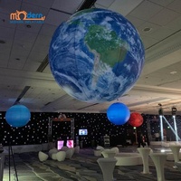 Vente flash : Ballon gonflable géant LED en forme de planète avec ventilateur intégré, en PVC/tissu Oxford 210D, tailles personnalisables