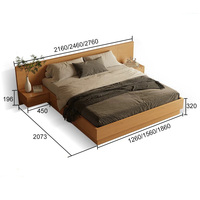 Cama Baja de Madera Estilo Tatami Nórdico para Apartamento y Dormitorio, Cama de Madera para Habitación Estándar de Hotel, Camas Modernas y Sencillas con Almacenamiento a Nivel de Suelo