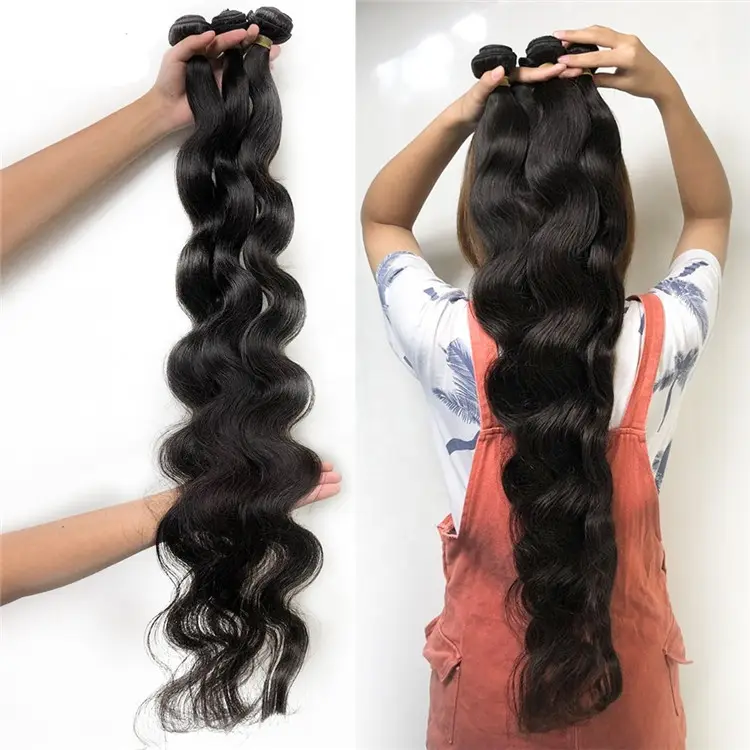 40 inch Body Wave Raw Cambodian Hair Weaves Bundles Peruvian and Brazilian Human Hair Wholesale