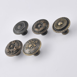 European Style Round Zinc Alloy Cabinet Drawer Handle Knob Durable Furniture Hardware - Product Image 2