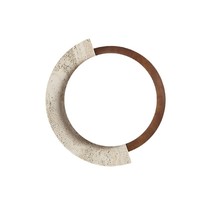 Plafonnier LED minimaliste moderne en bois de travertin, rond, encastré, pour chambre à coucher, salon