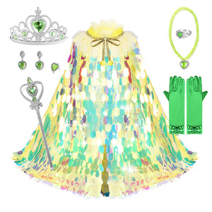 Capas <span class=keywords><strong>de</strong></span> Sirena con Lentejuelas para Niñas, Capa Brillante para Disfraces <span class=keywords><strong>de</strong></span> Halloween y Fiestas <span class=keywords><strong>de</strong></span> Cumpleaños - Product Image 3