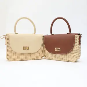 Summer new ladies personality straw fringe bag hand made pearl decoration straw tassels for bags