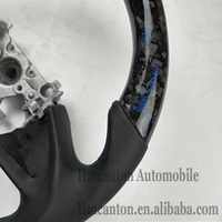 Volant de direction en fibre de carbone forgée de qualité supérieure, cuir lisse, surpiqûres bleues, pour Infiniti Q50, volant de direction de voiture
