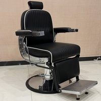 Chaise de barbier hydraulique robuste avec appui-tête réglable, pompe hydraulique, cuir PU de qualité supérieure, pour salon de coiffure commercial