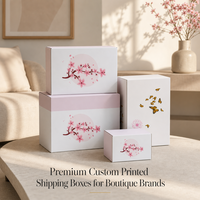 Boîtes d'expédition personnalisées de qualité supérieure pour les marques de boutiques, design floral luxueux, boîte d'expédition en carton ondulé pour le commerce électronique